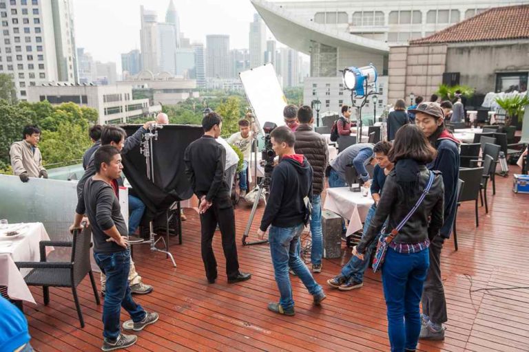 Production crew support for a regional shoot in Chengdu